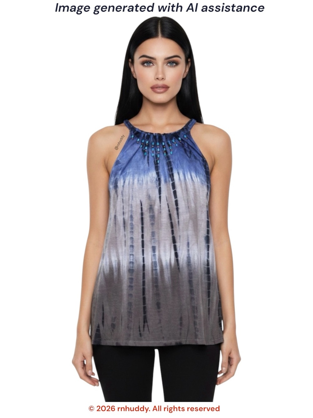 Inc International Concepts XL tie-dye embellished tank top